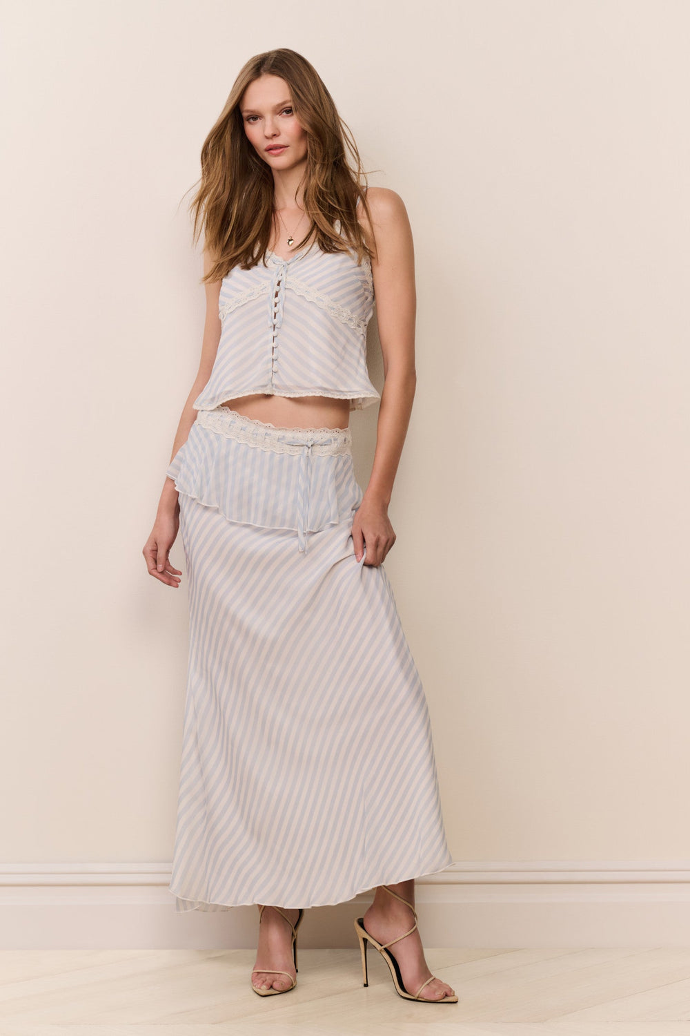 Sylette Chiffon Striped Maxi Skirt | Loveshackfancy near me