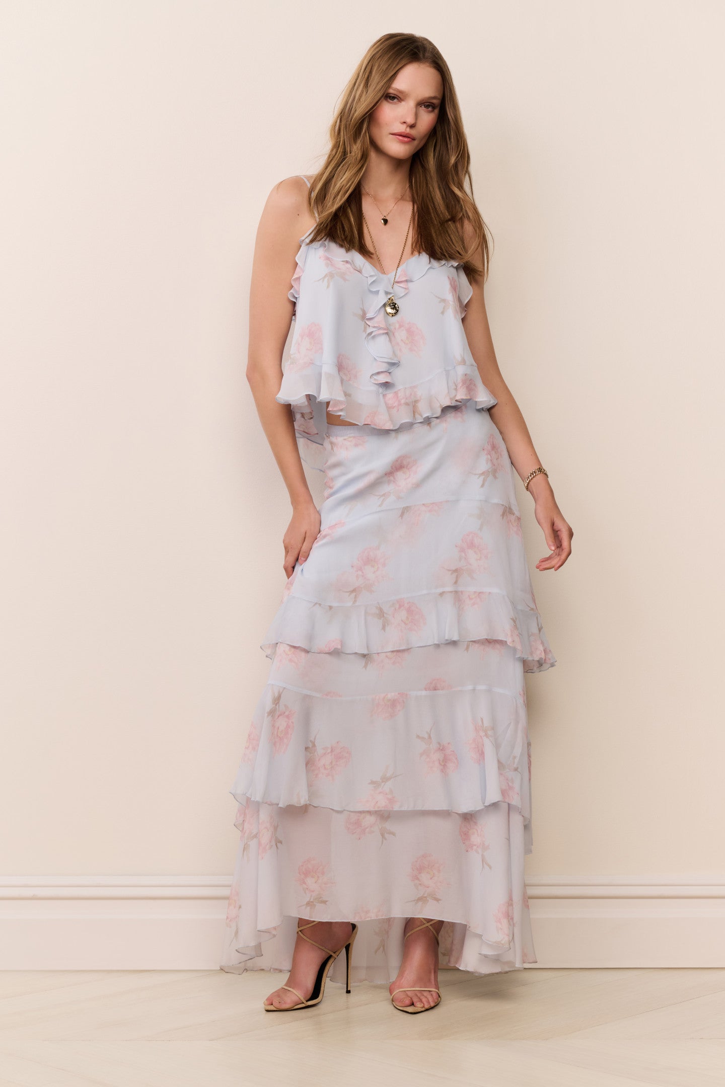 Soleia Floral Chiffon Maxi Skirt | Loveshackfancy outlet