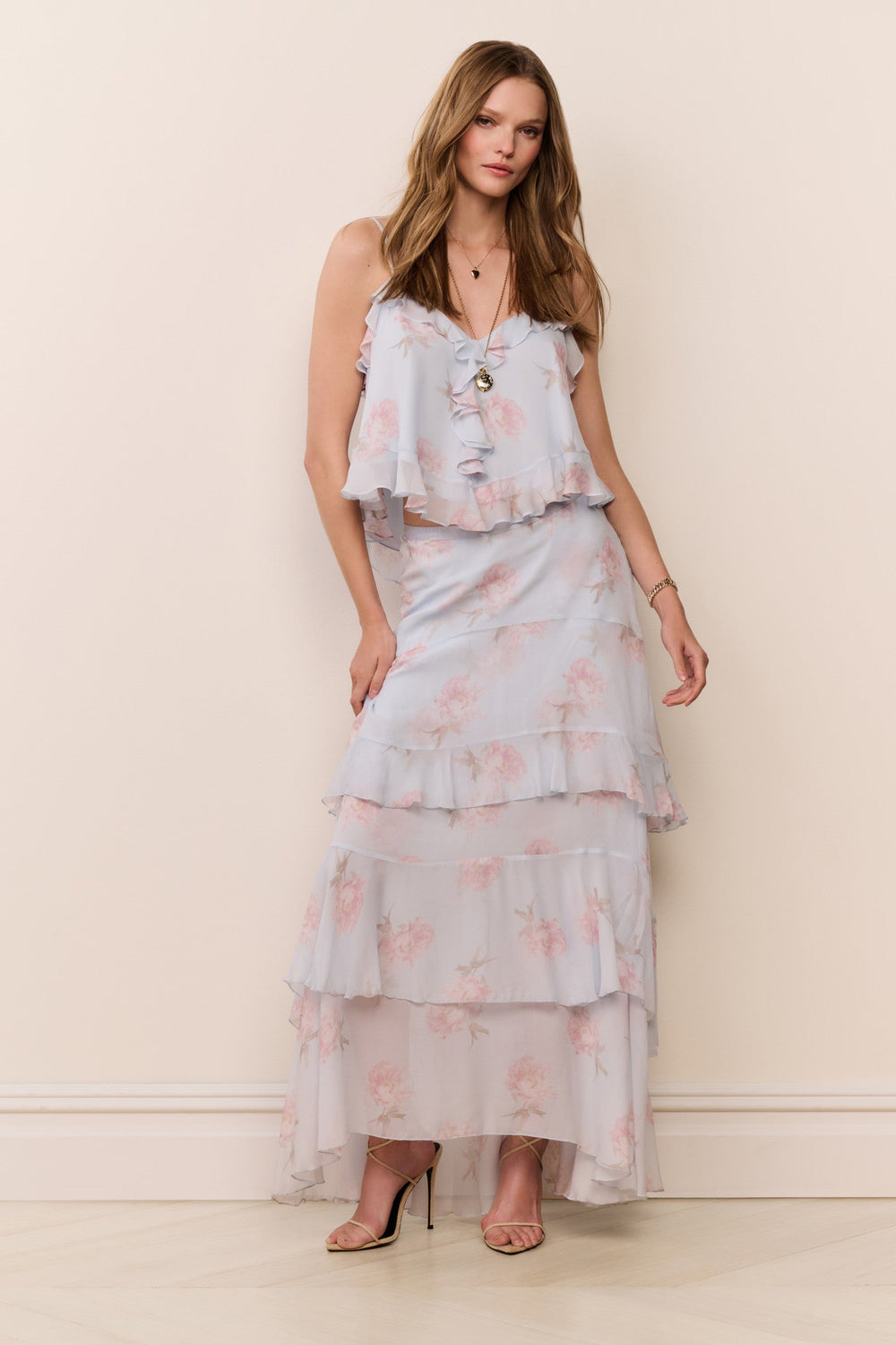 Soleia Floral Chiffon Maxi Skirt | Loveshackfancy outlet
