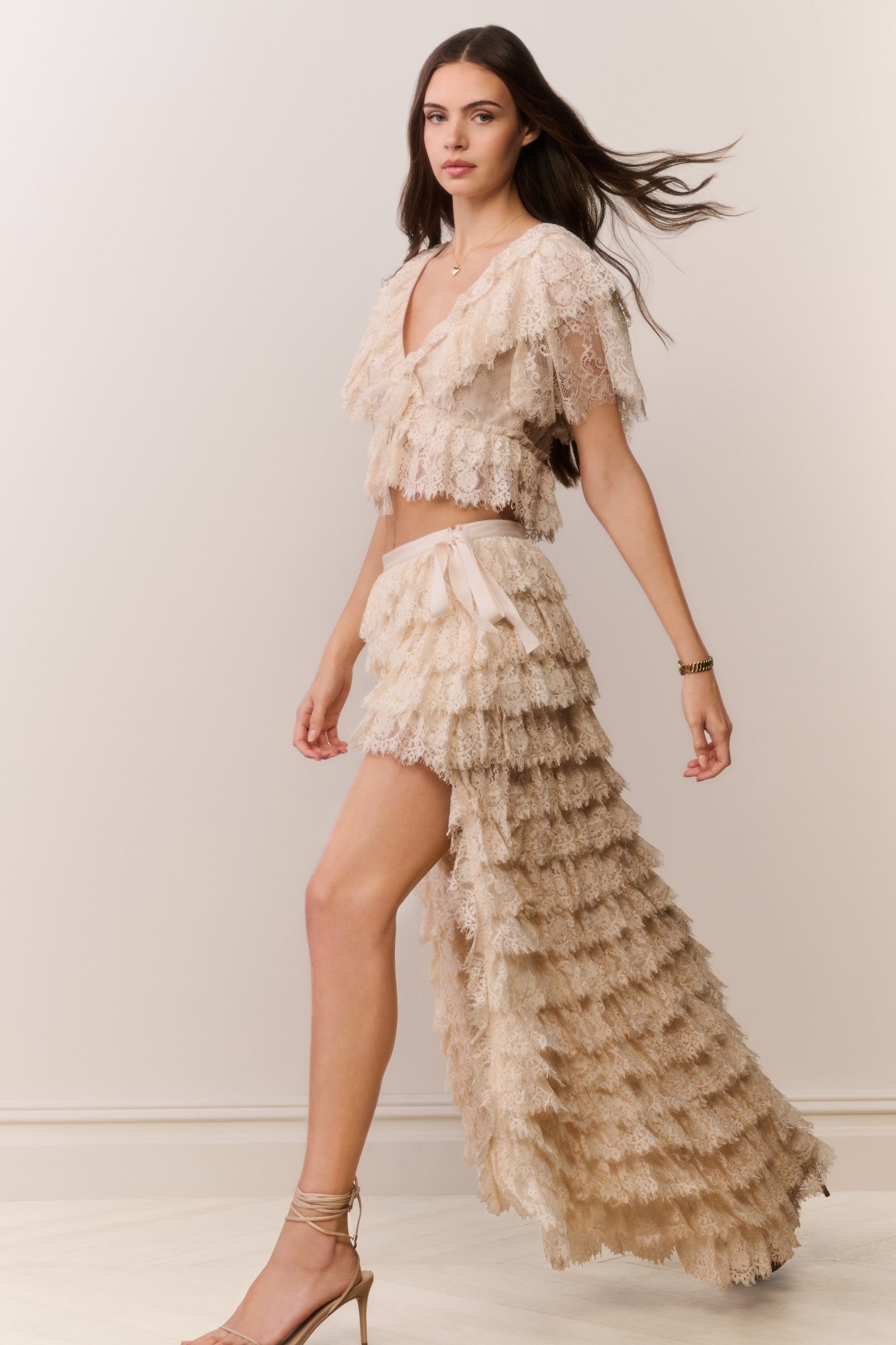 Camilia Lace Ruffle High-Low Skirt | Loveshackfancy discount