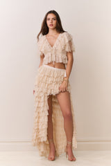 Camilia Lace Ruffle High-Low Skirt | Loveshackfancy discount