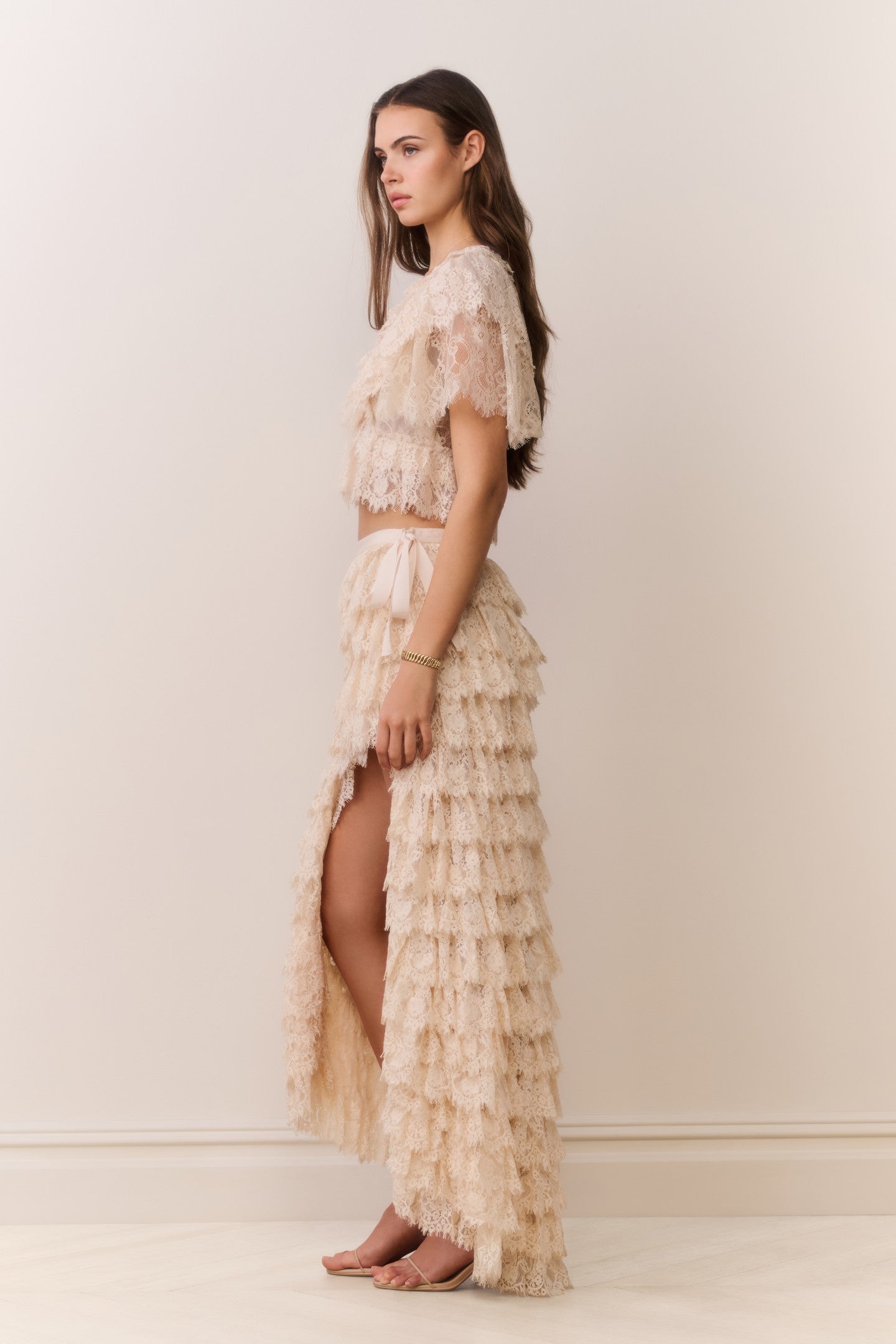 Camilia Lace Ruffle High-Low Skirt | Loveshackfancy discount
