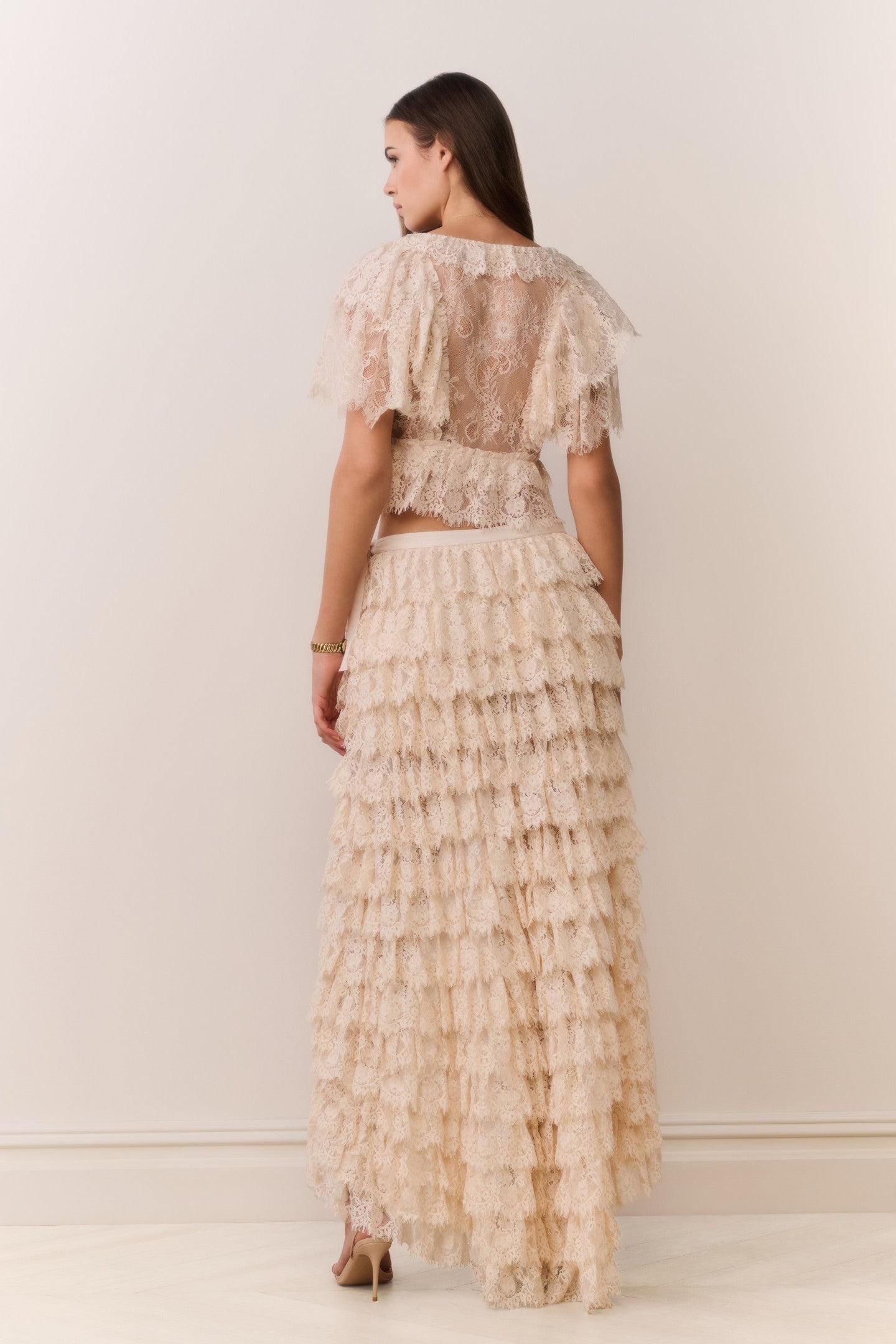 Camilia Lace Ruffle High-Low Skirt | Loveshackfancy discount