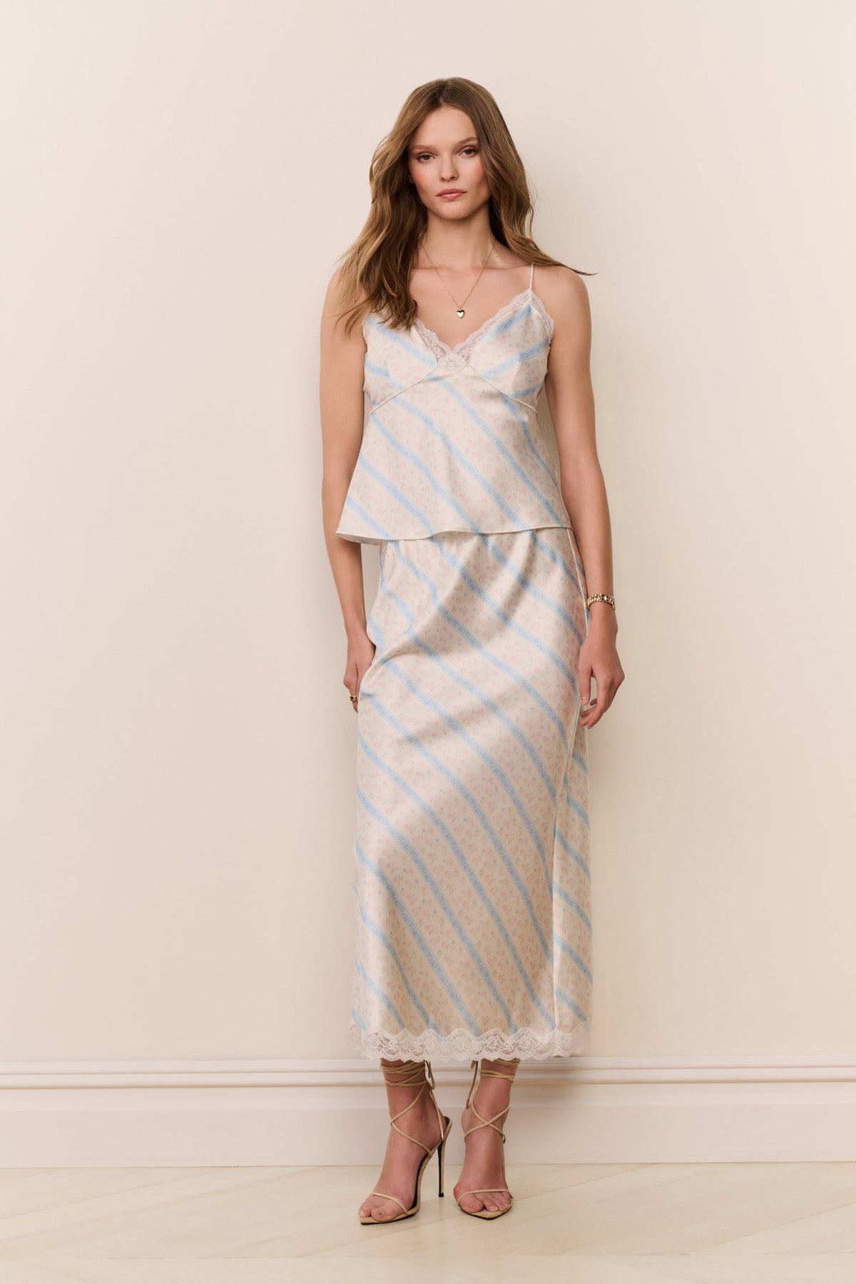 Kalo Floral Stripe Midi Skirt | Loveshackfancy sale