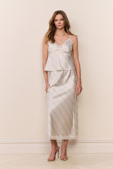 Kalo Floral Stripe Midi Skirt | Loveshackfancy sale