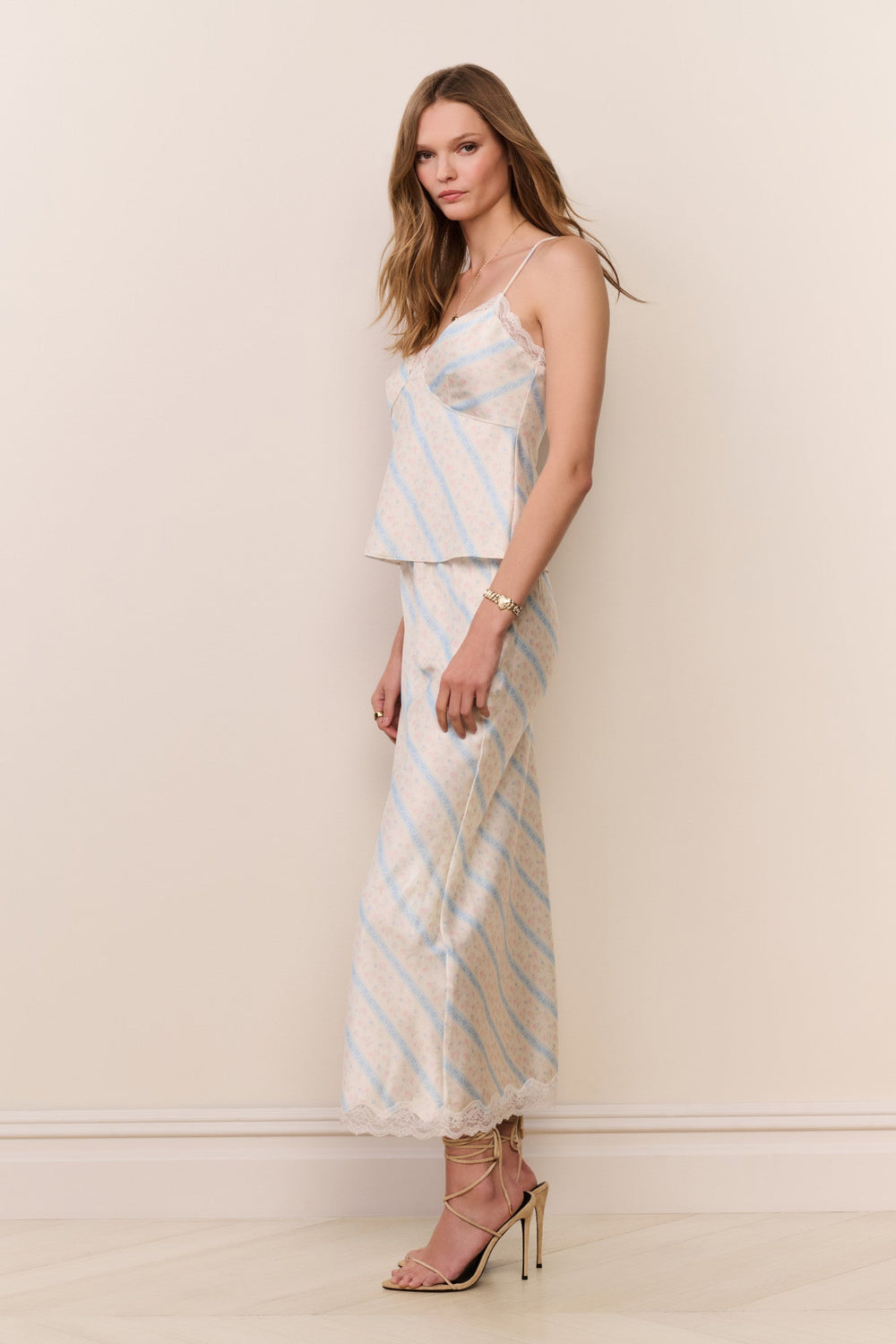 Kalo Floral Stripe Midi Skirt | Loveshackfancy sale