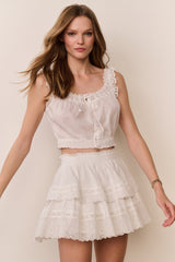 Heart Eyelet Ruffle Mini Skirt | Loveshackfancy on sale