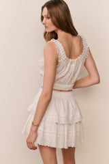Heart Eyelet Ruffle Mini Skirt | Loveshackfancy on sale
