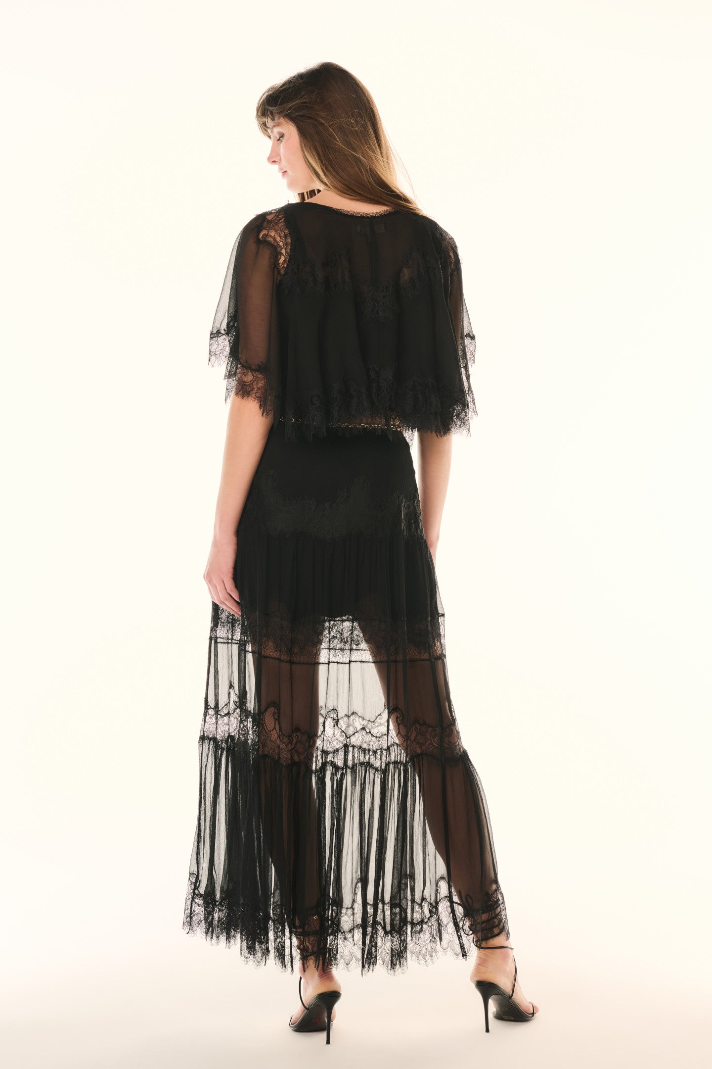 Aureline Silk Lace Pleated Maxi Skirt | Loveshackfancy US