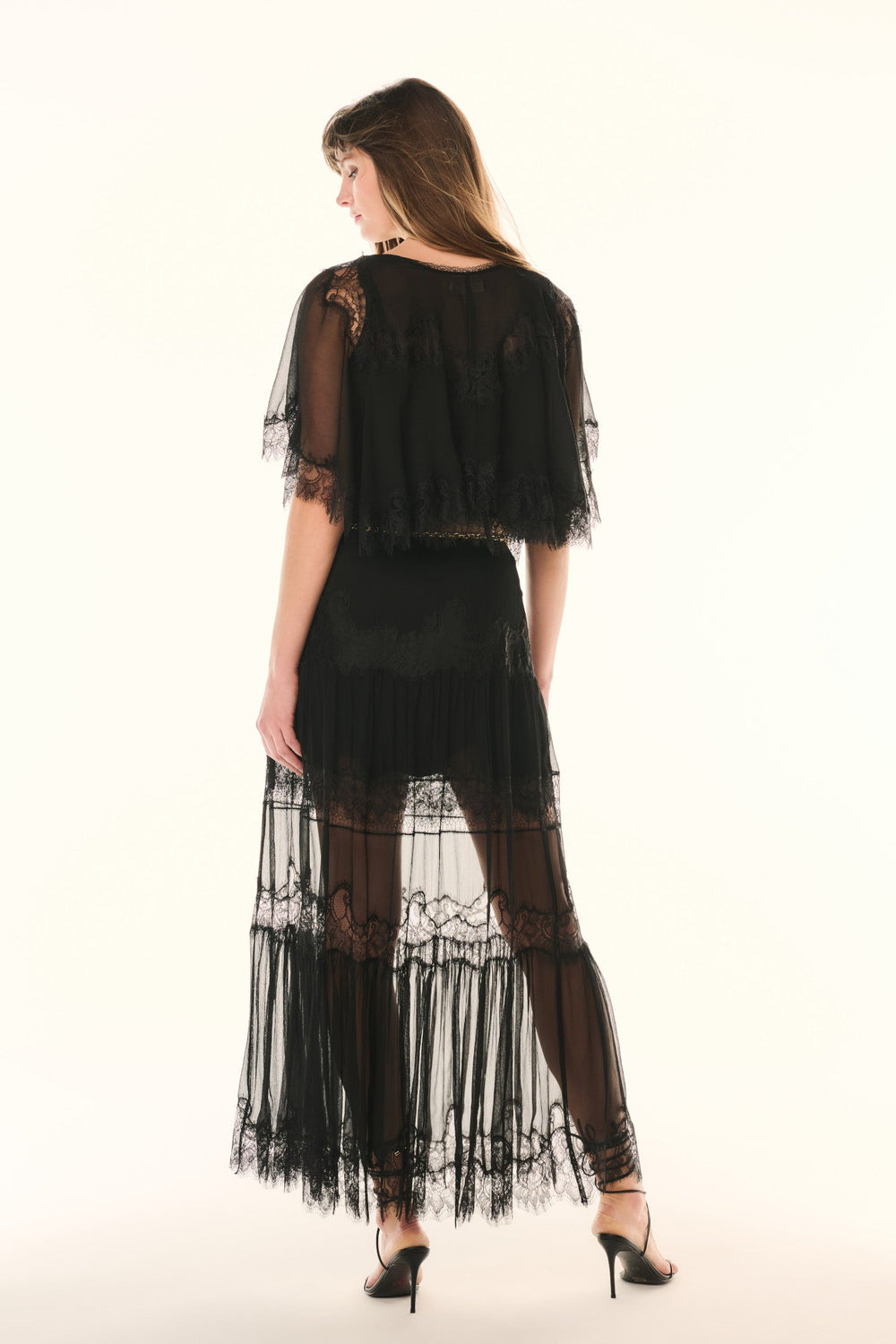 Aureline Silk Lace Pleated Maxi Skirt | Loveshackfancy US