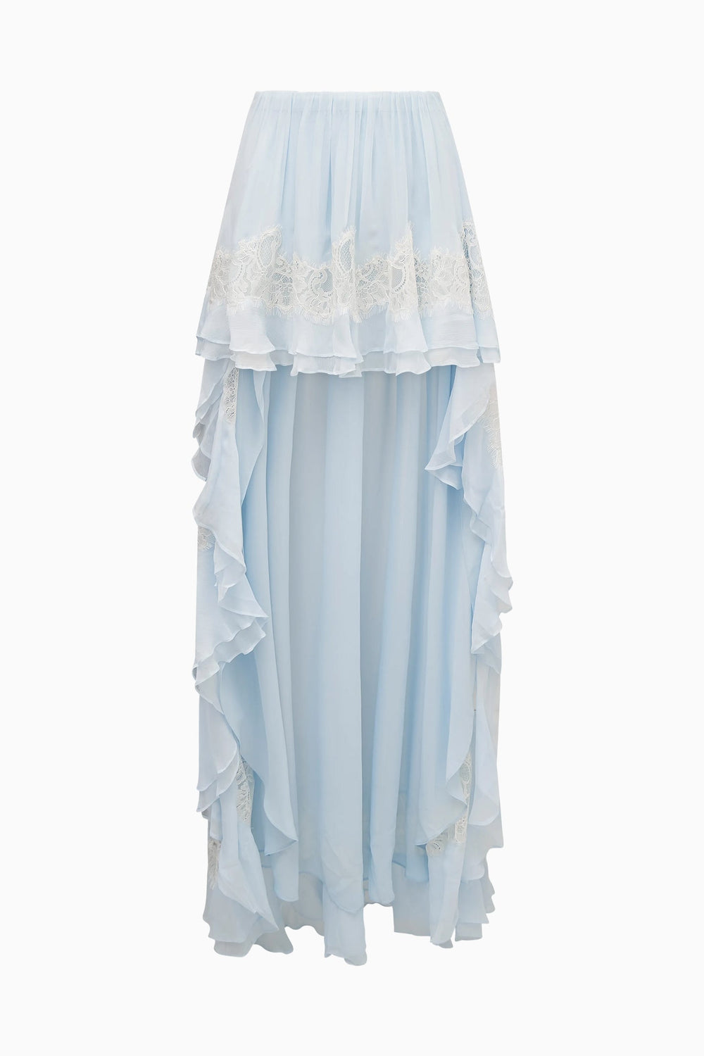 Jolina Silk Chiffon Lace High-Low Skirt | Loveshackfancy near me