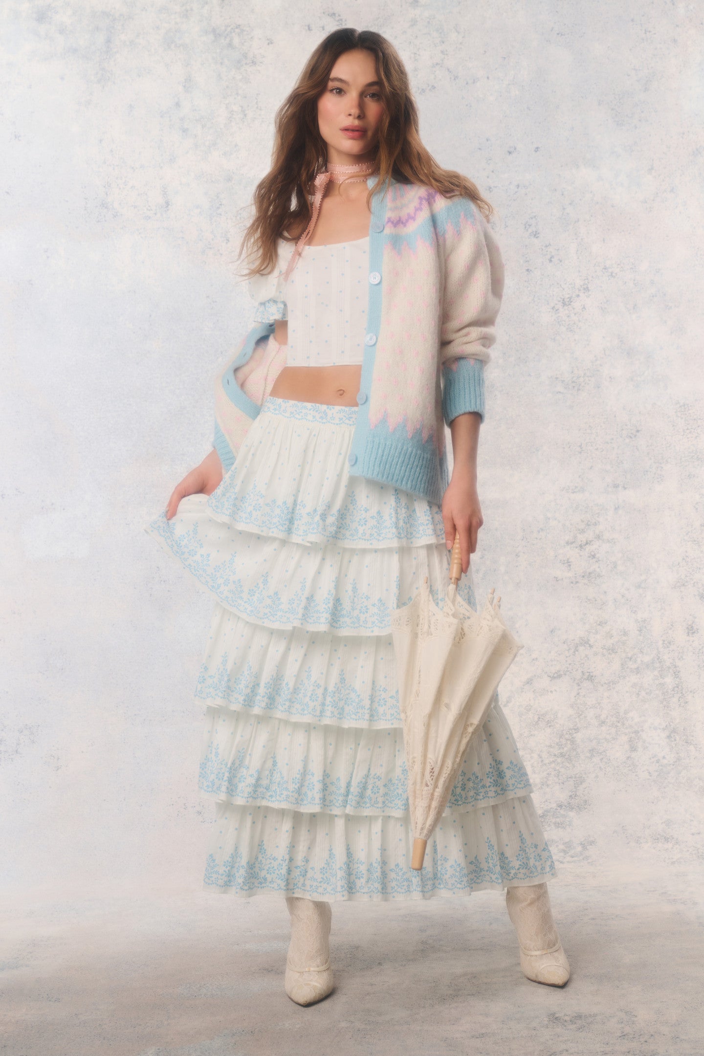 Re-Edition Julieta Cotton Tiered Maxi Skirt | Loveshackfancy discount