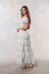 Re-Edition Julieta Cotton Tiered Maxi Skirt | Loveshackfancy discount