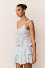 Ruffle Mini Floral Wreath Print Skirt | Loveshackfancy on sale