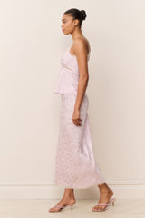 Kalo Silk-Blend Bow Jacquard Maxi Skirt | Loveshackfancy US