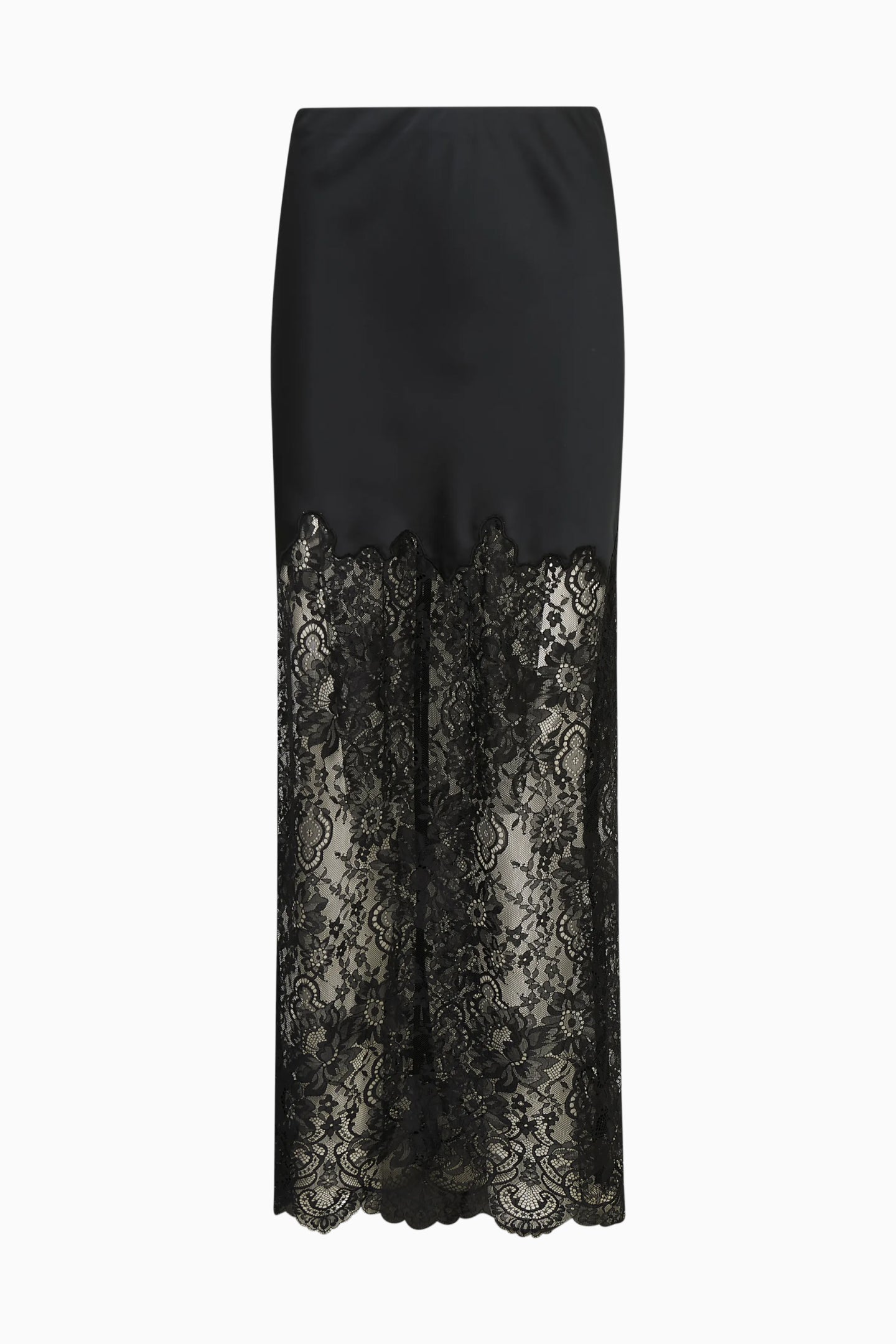 Ilene Satin & Lace Maxi Skirt | Loveshackfancy outlet
