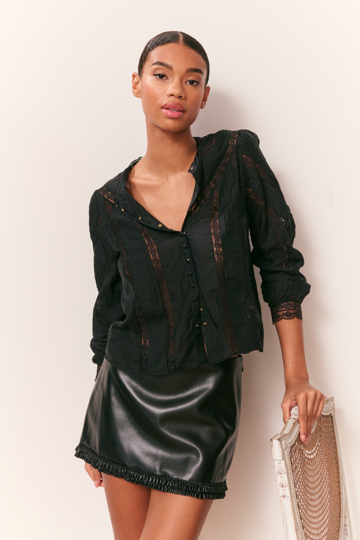 Noala Faux Leather Mini Skirt | Loveshackfancy discount