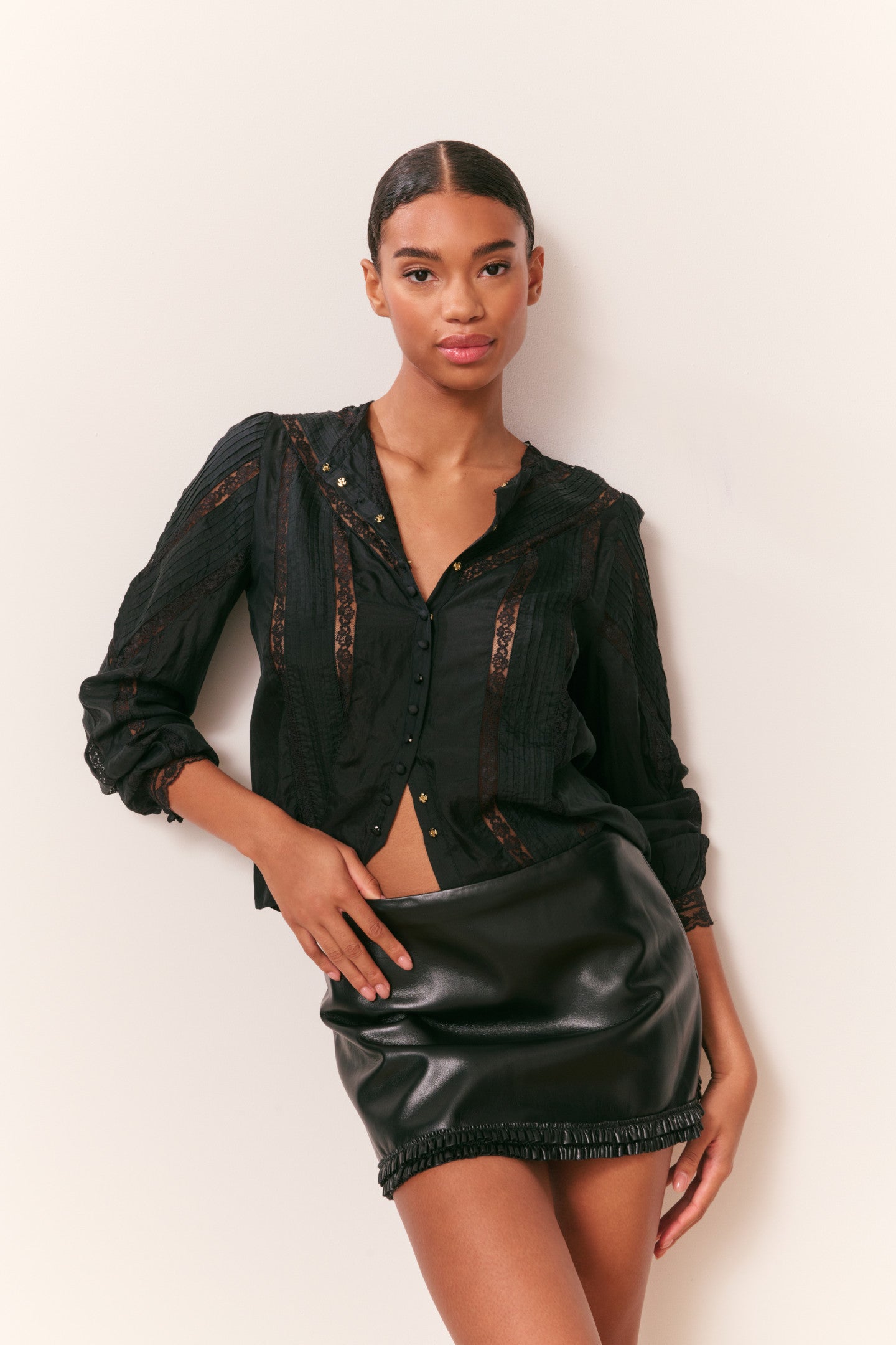 Noala Faux Leather Mini Skirt | Loveshackfancy discount