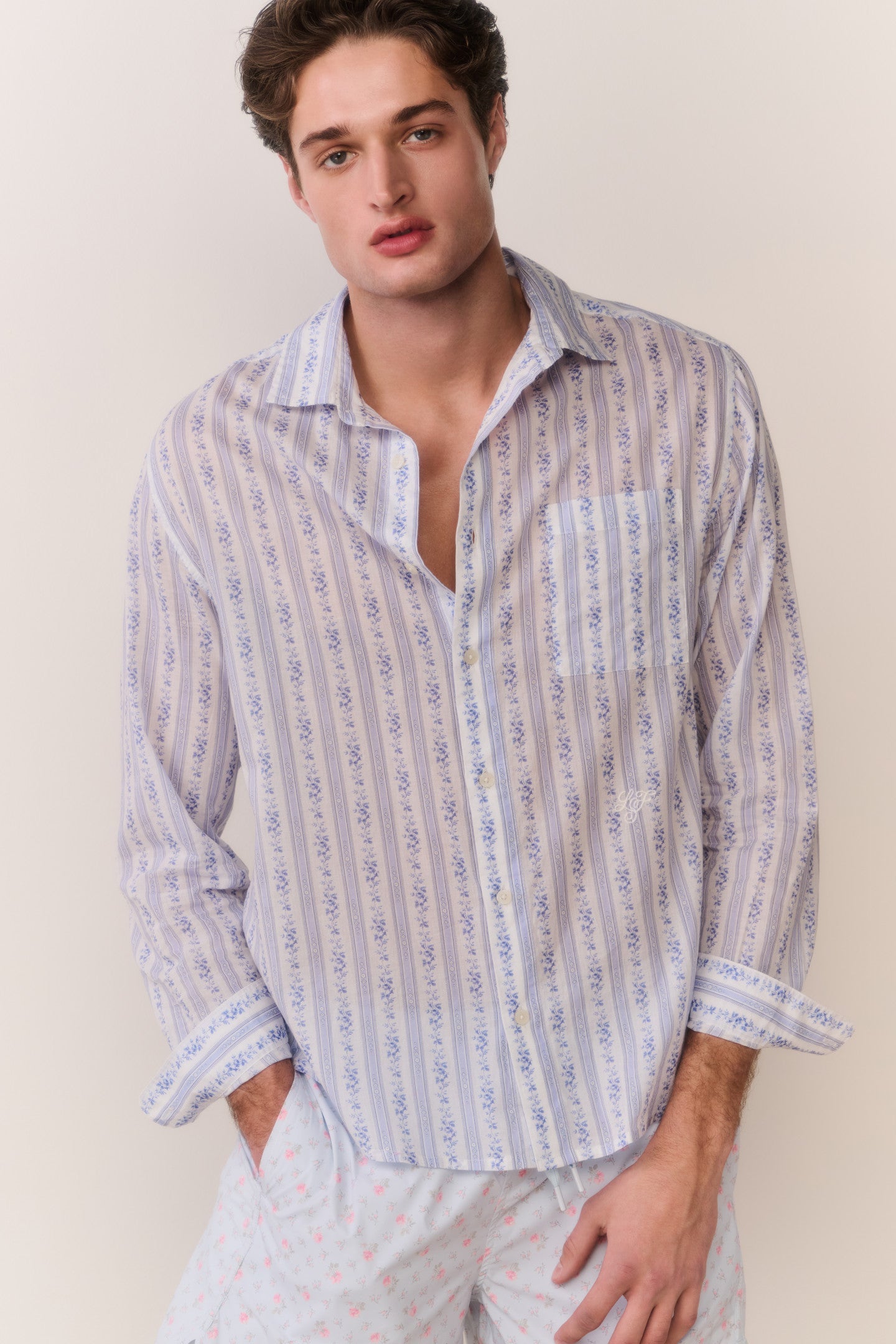Hudley Floral Cotton Unisex Shirt | Loveshackfancy US