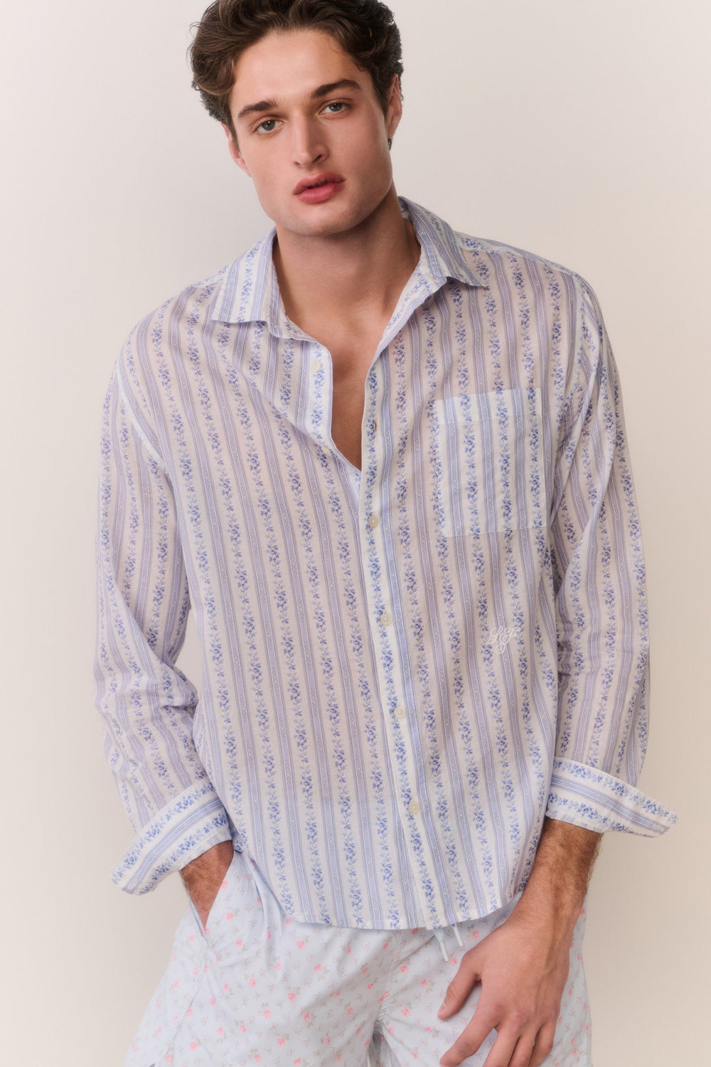 Hudley Floral Cotton Unisex Shirt | Loveshackfancy US
