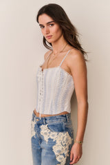 Bensen Cotton Lace-Up Bustier | Loveshackfancy near me