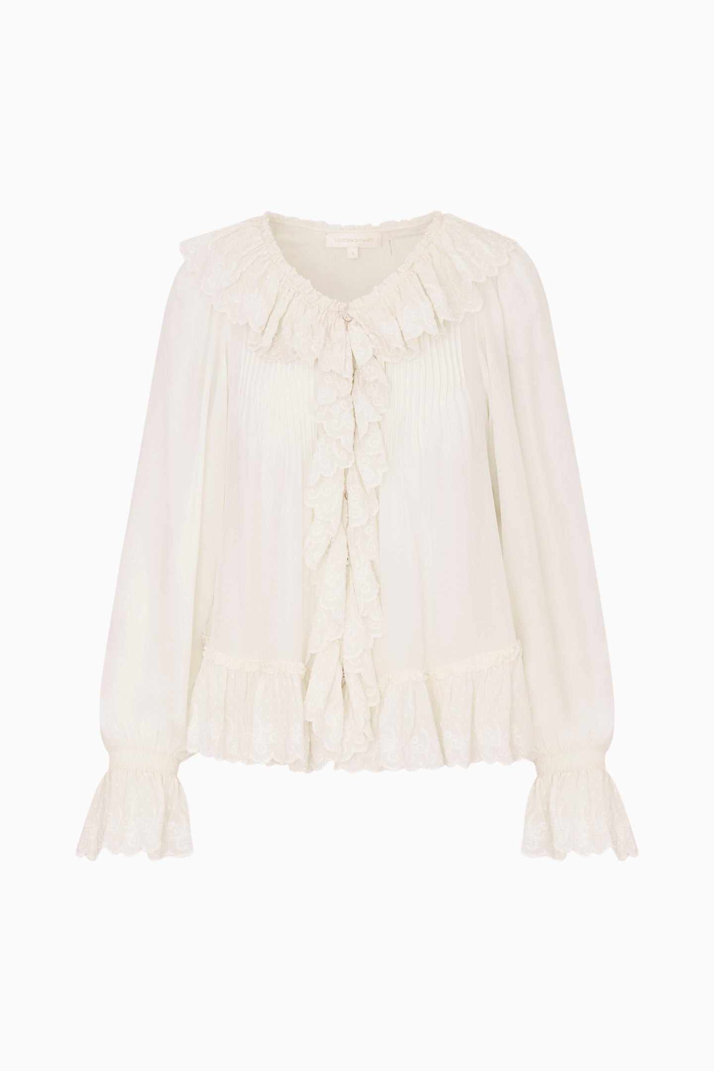 Avee Silk Ruffle Blouse | Loveshackfancy online