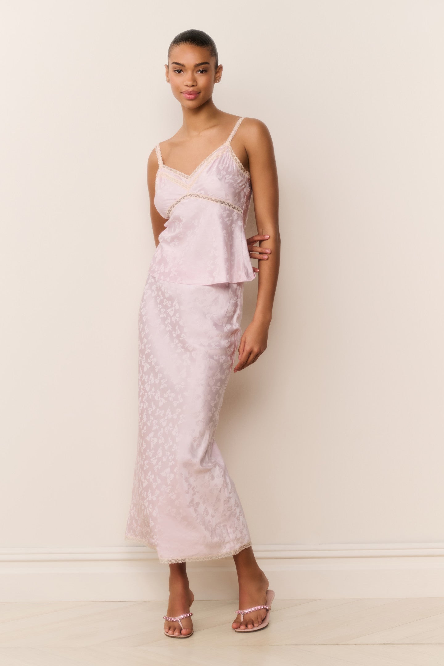 Lirena Silk-Blend Bow Jacquard Top | Loveshackfancy near me