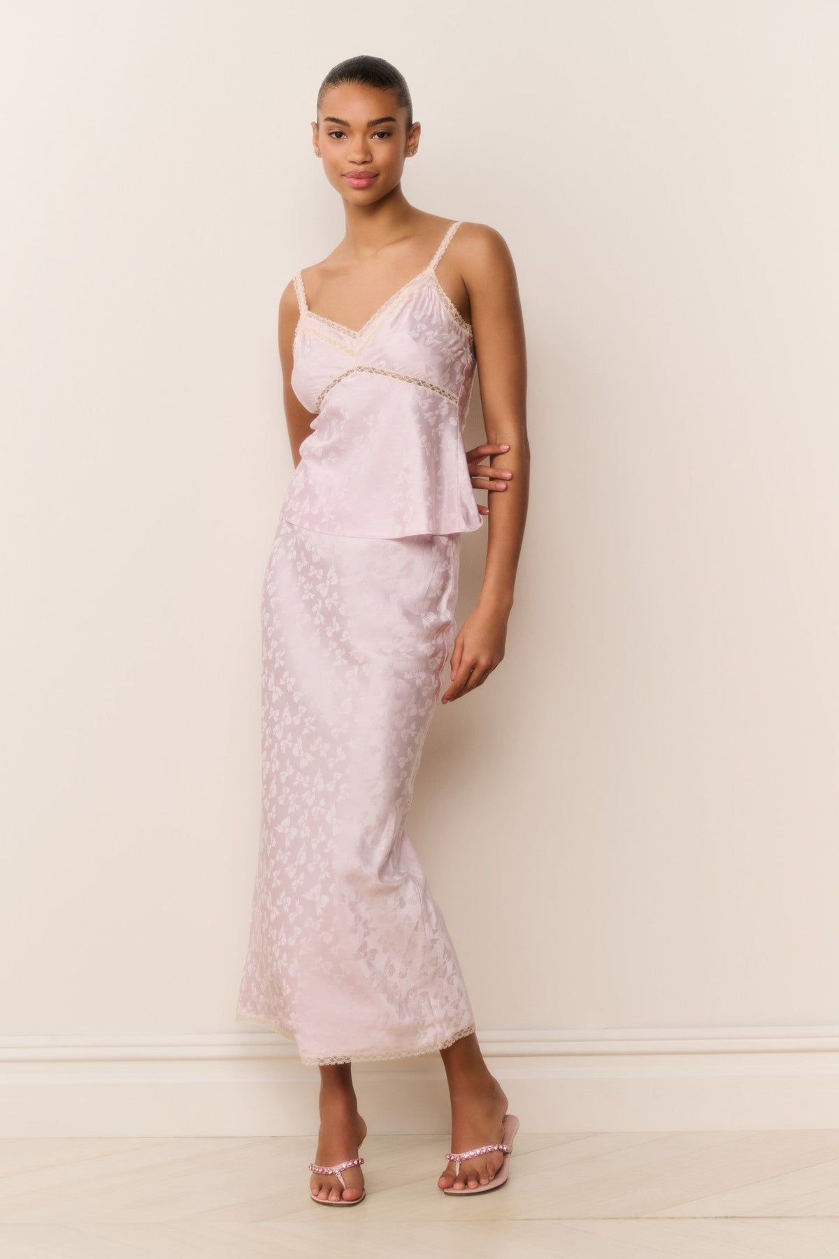 Lirena Silk-Blend Bow Jacquard Top | Loveshackfancy near me