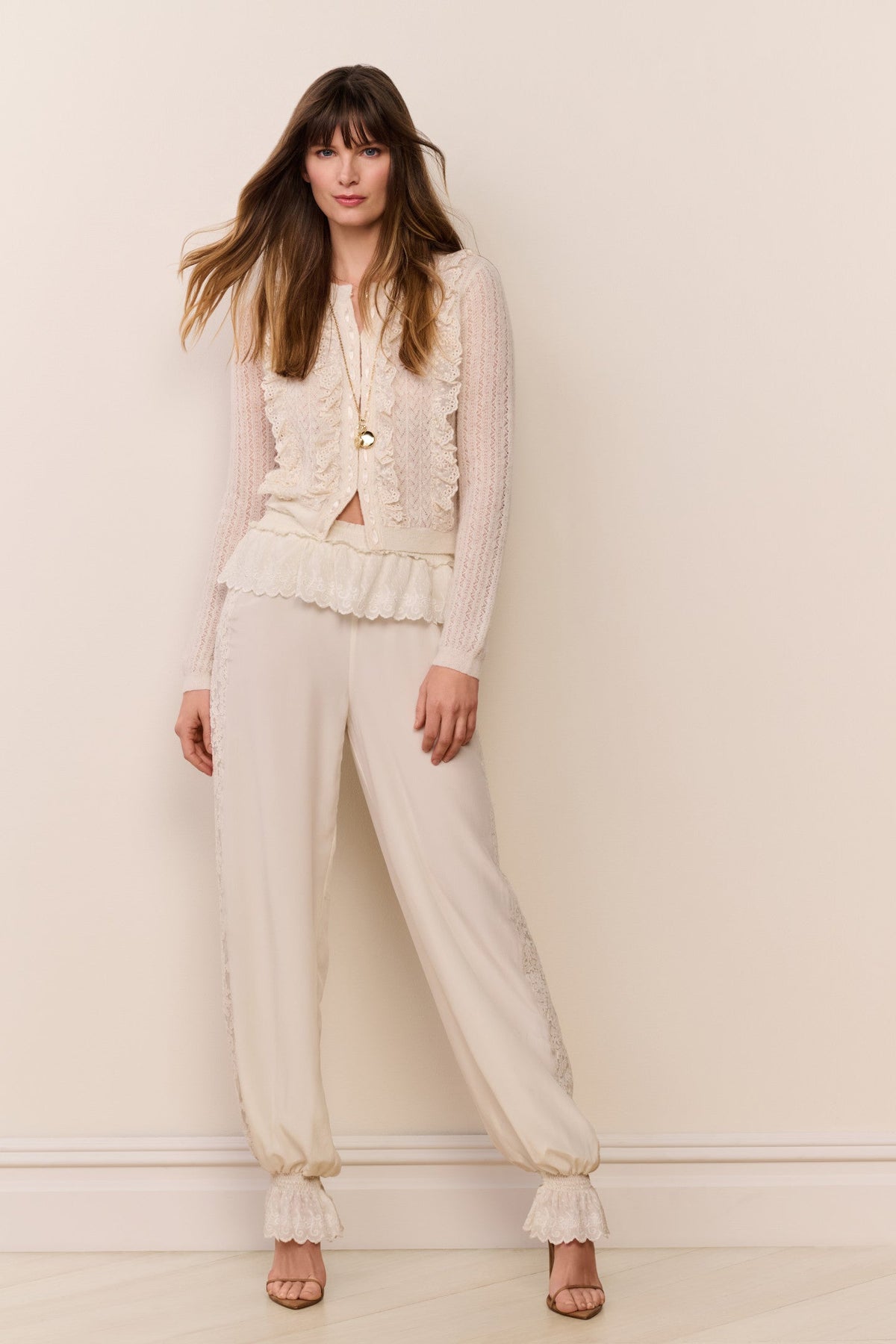 Clyra Silk Lace-Trimmed Balloon Pant | Loveshackfancy for sale