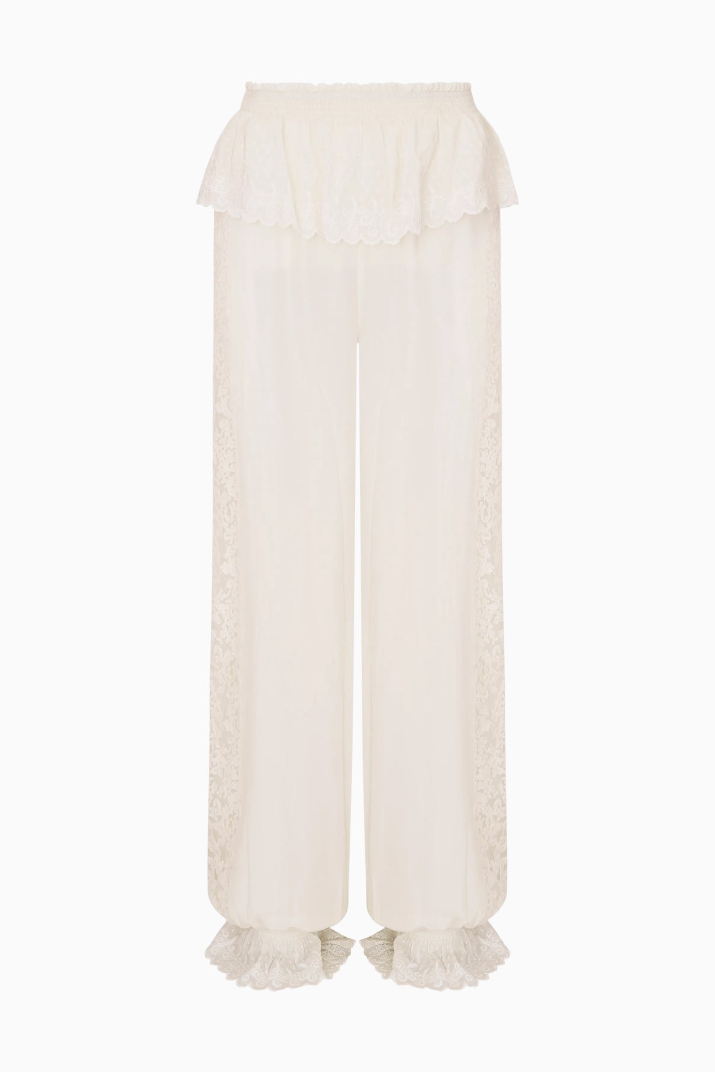Clyra Silk Lace-Trimmed Balloon Pant | Loveshackfancy for sale