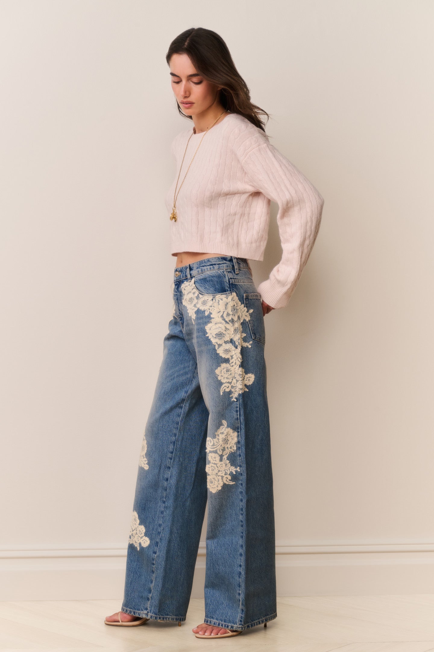 Bambie Lace Appliqué Jeans | Loveshackfancy near me