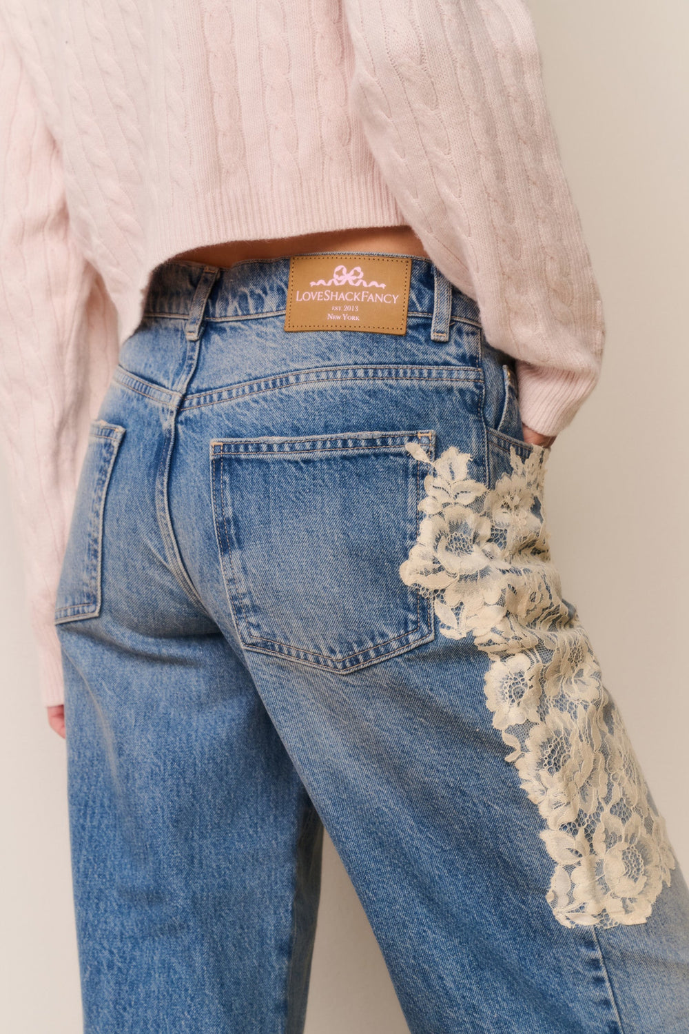 Bambie Lace Appliqué Jeans | Loveshackfancy near me