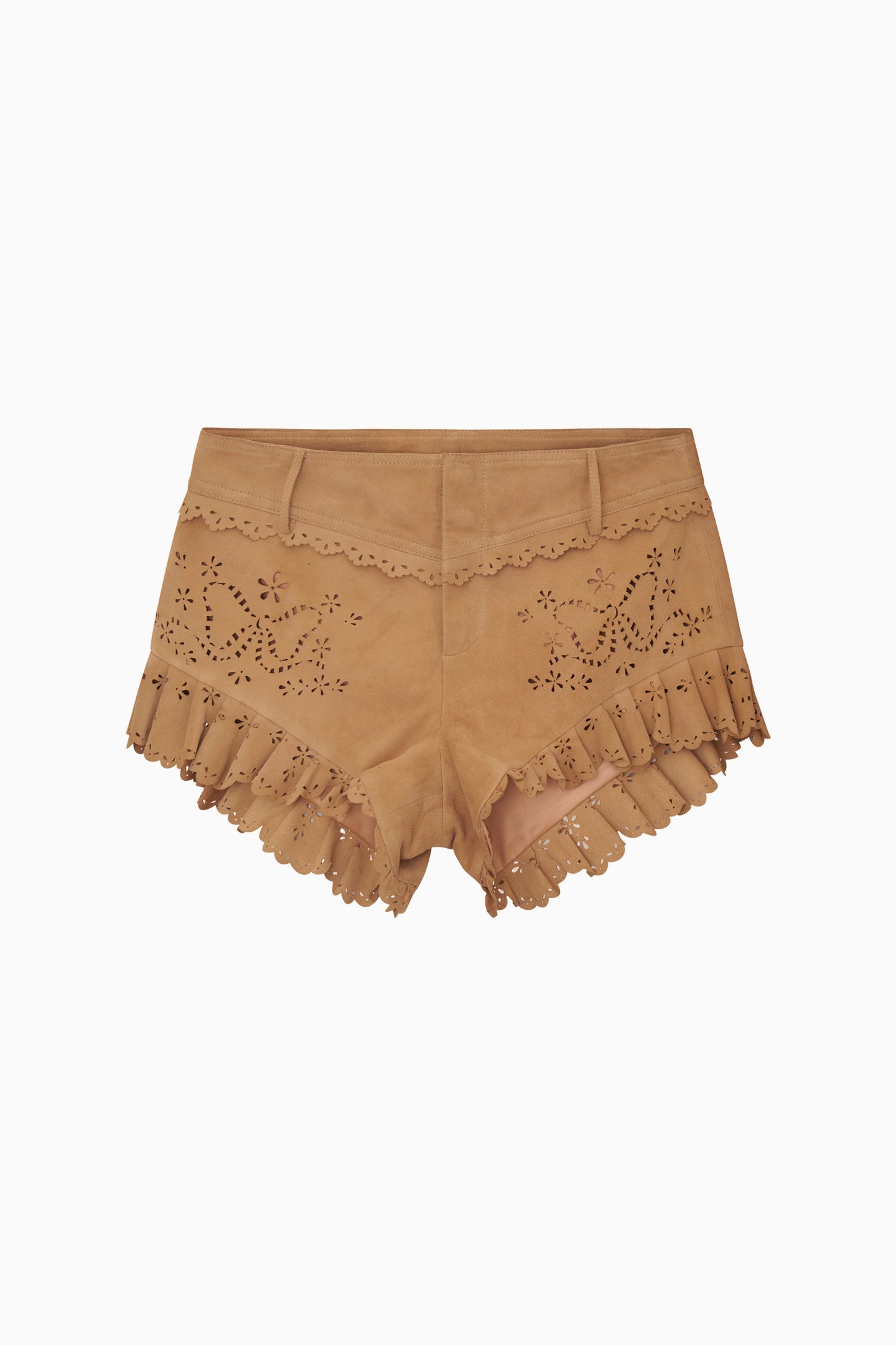 Azalure Suede Eyelet Mini Shorts | Loveshackfancy discount