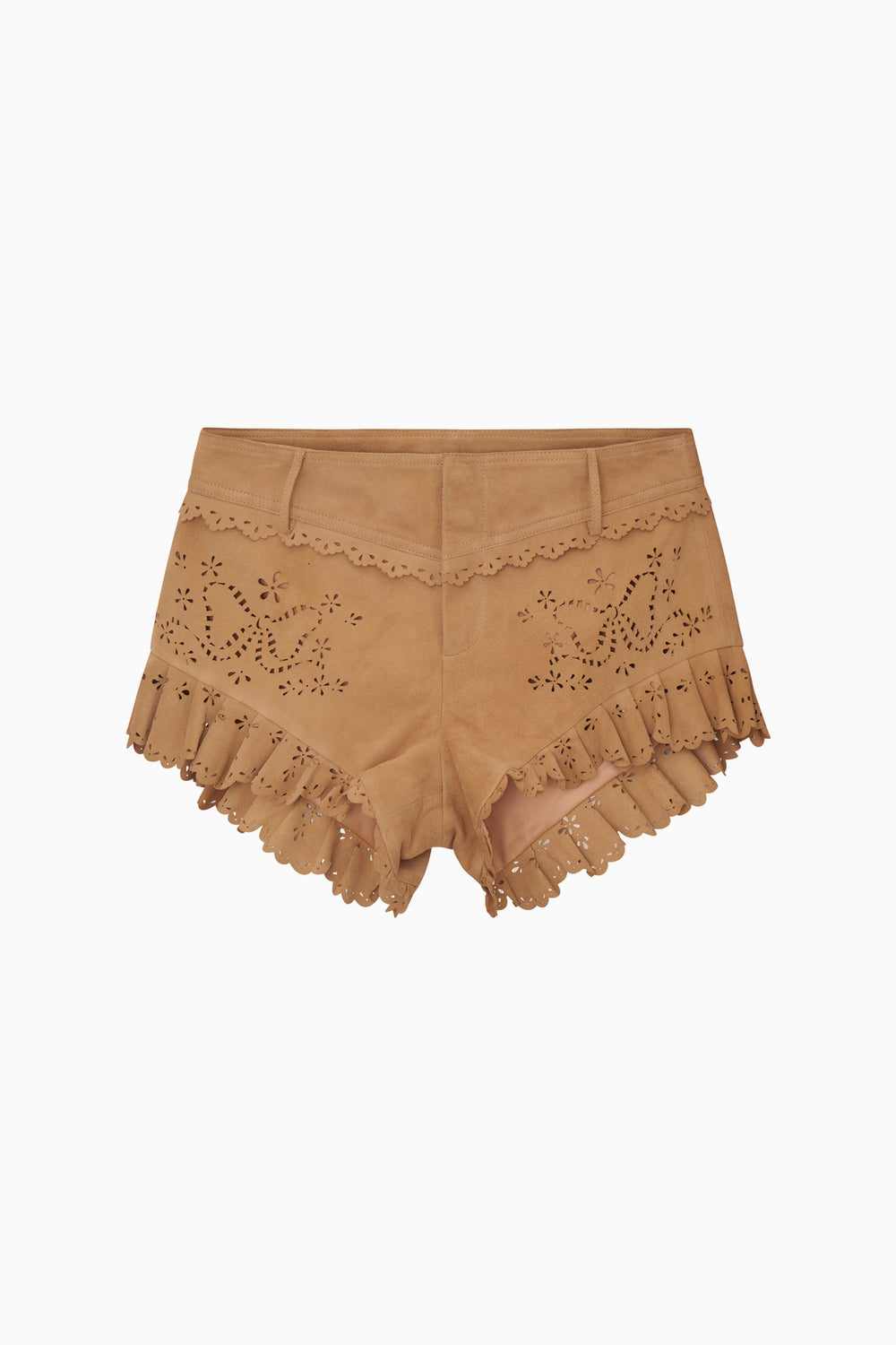 Azalure Suede Eyelet Mini Shorts | Loveshackfancy discount