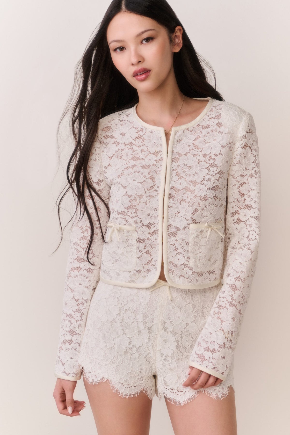 Lavendine Lace Mini Shorts | Loveshackfancy US
