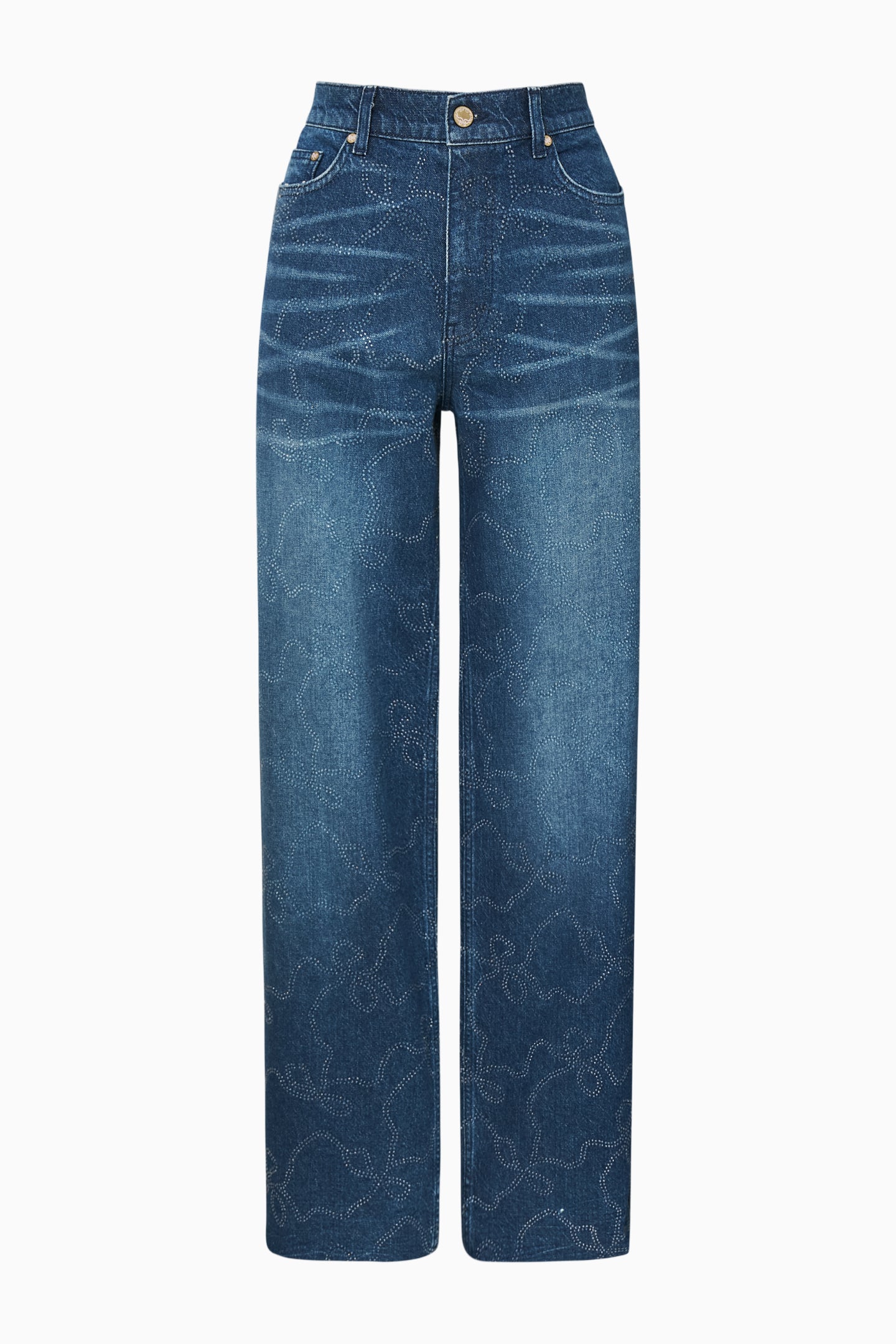 Dessa Crystal Bow Jeans | Loveshackfancy sale