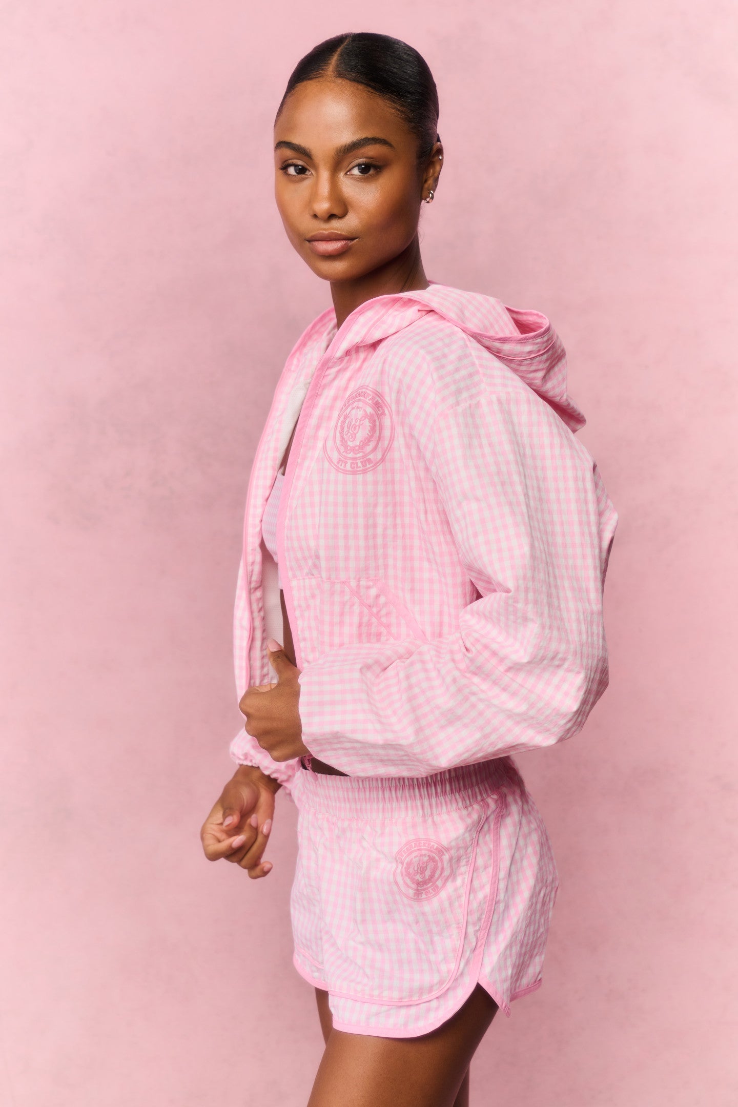 Lavey Gingham Windbreaker Shorts | Loveshackfancy US