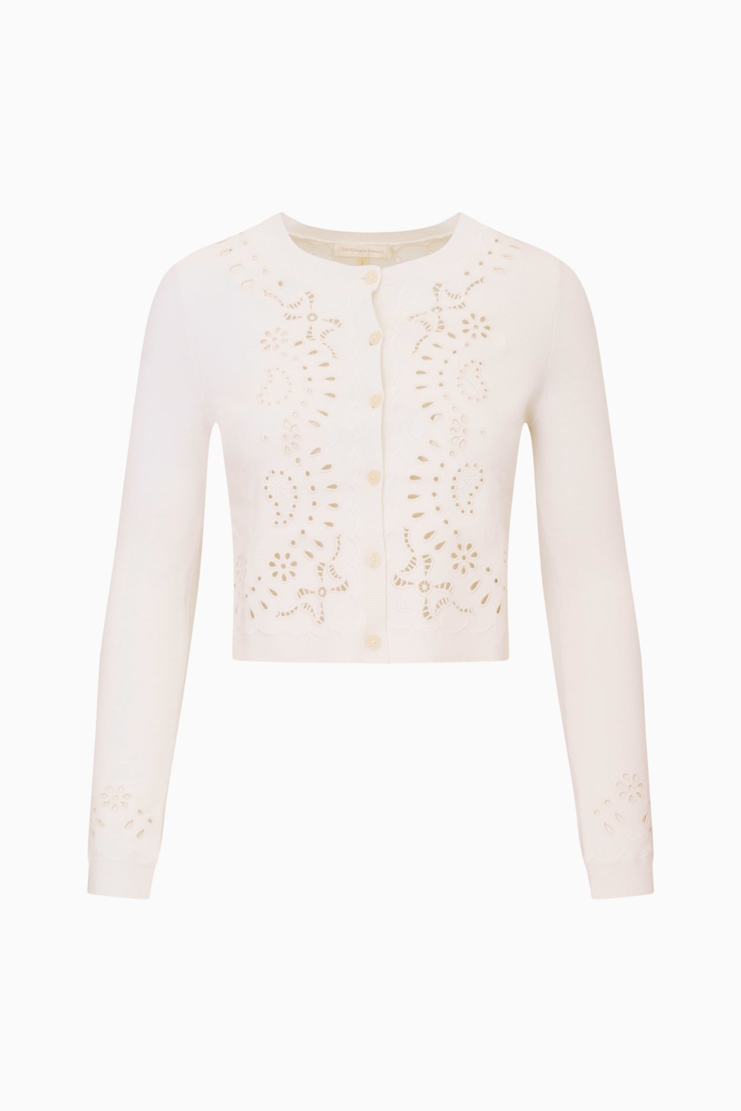 Leda Bandana Eyelet Knit Cardigan | Loveshackfancy near me