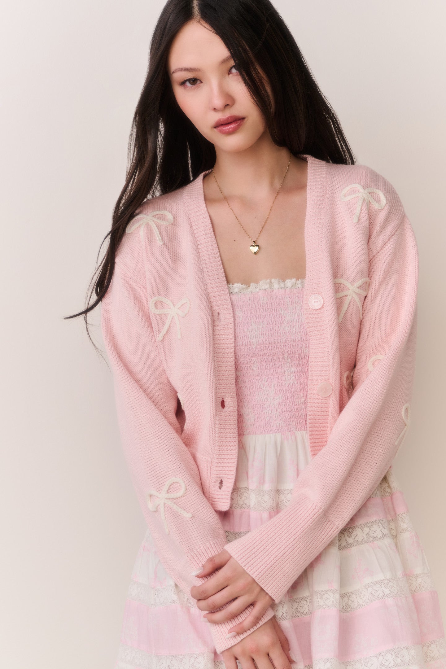Francette Cotton Bow Embroidered Cardigan | Loveshackfancy sale