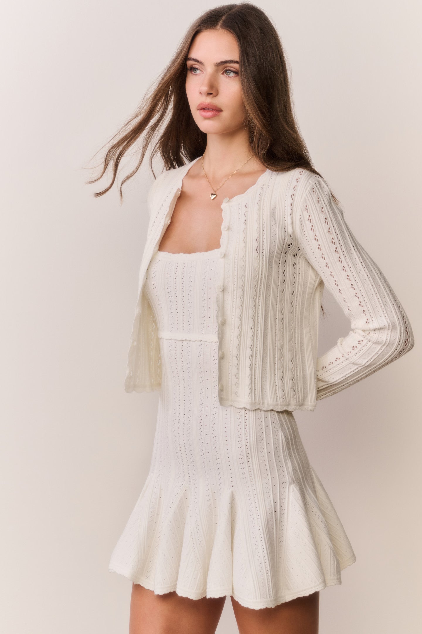 Peridot Stretch Pointelle Cardigan | Loveshackfancy for sale