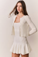Peridot Stretch Pointelle Cardigan | Loveshackfancy for sale
