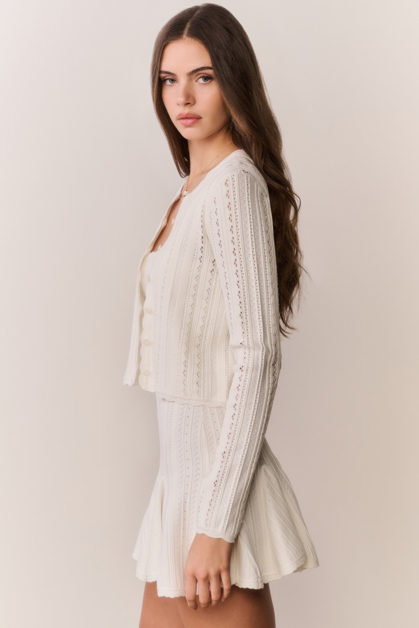 Peridot Stretch Pointelle Cardigan | Loveshackfancy for sale