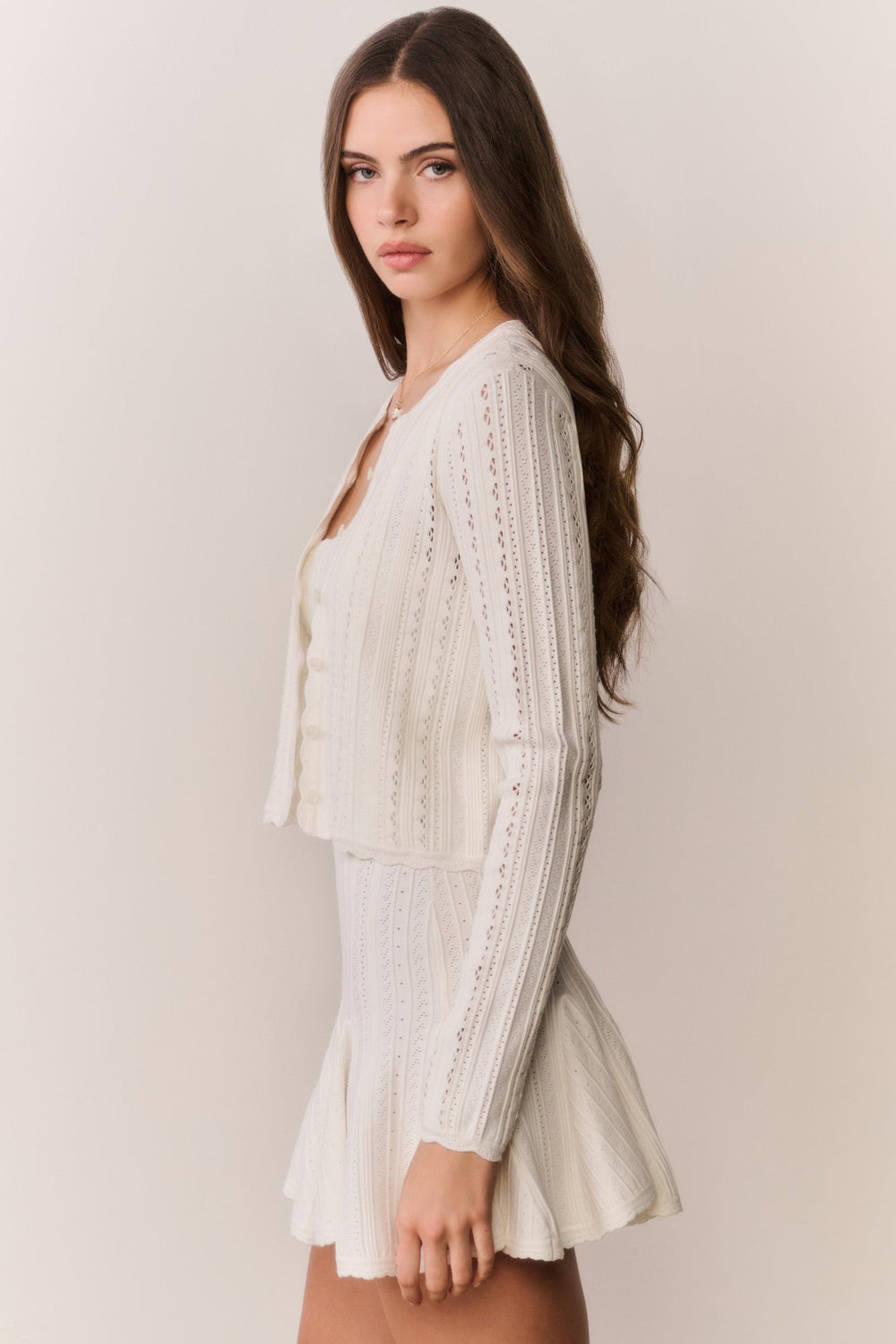 Peridot Stretch Pointelle Cardigan | Loveshackfancy for sale