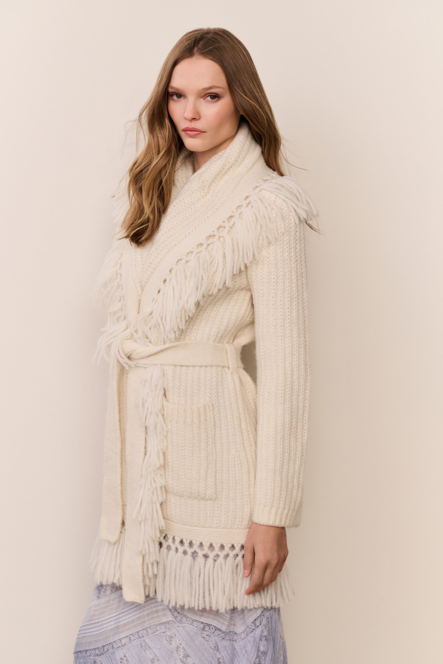 Daphira Fringe Alpaca Wrap Cardigan | Loveshackfancy US