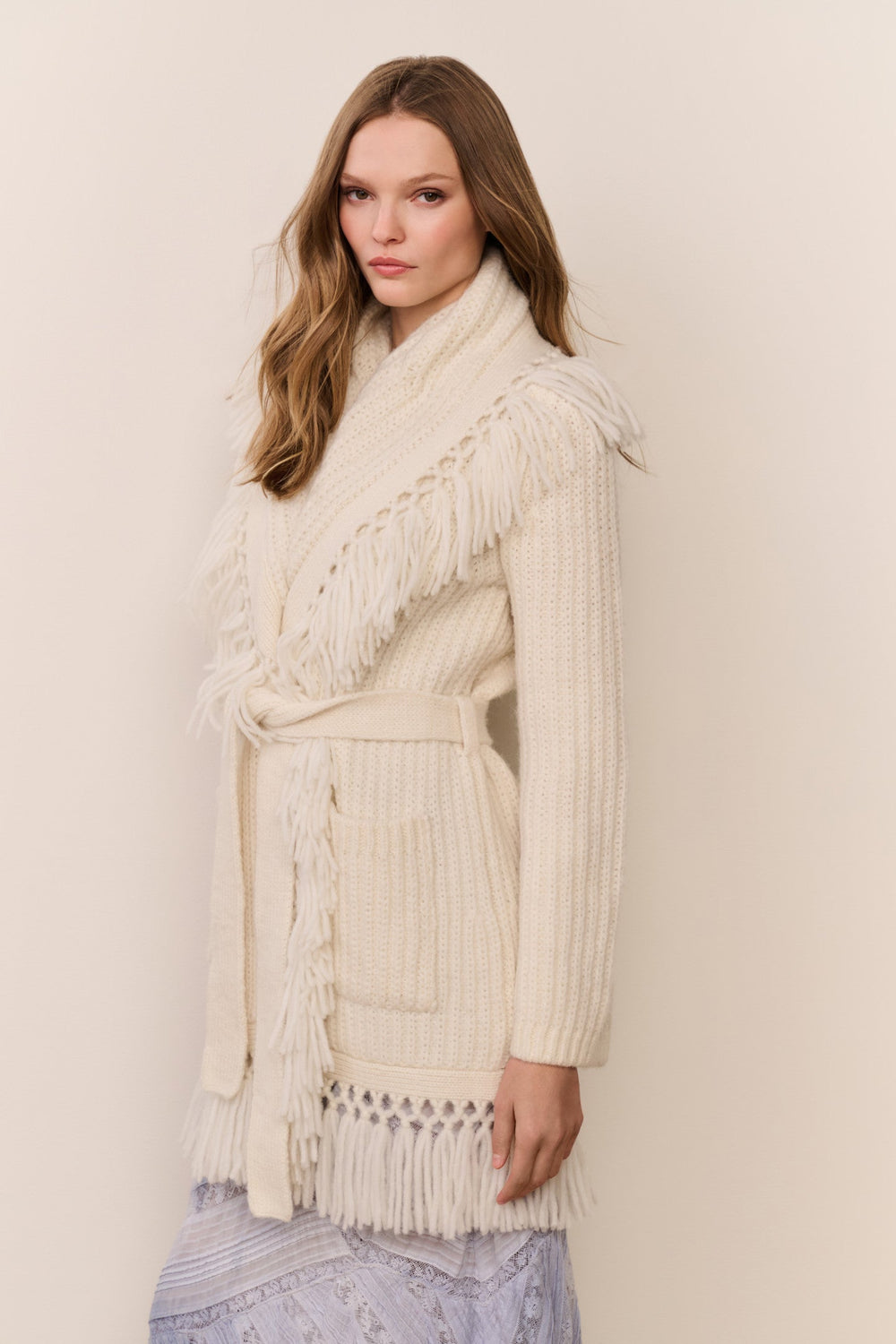Daphira Fringe Alpaca Wrap Cardigan | Loveshackfancy US