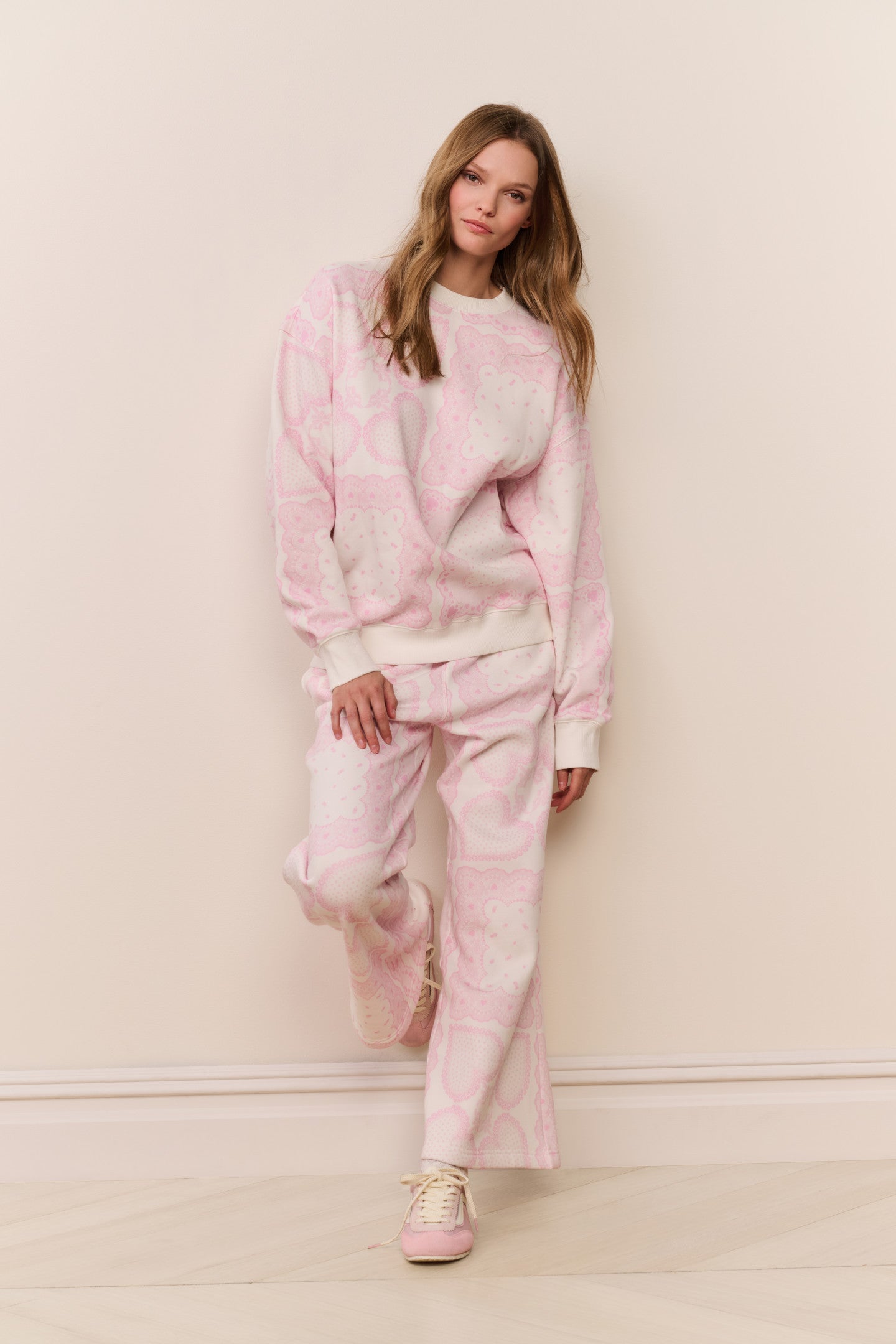 Leila Heart Printed Fleece Pullover | Loveshackfancy sale