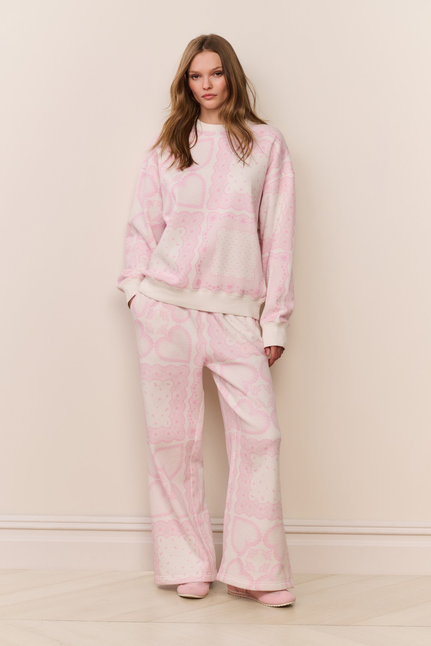 Leila Heart Printed Fleece Pullover | Loveshackfancy sale