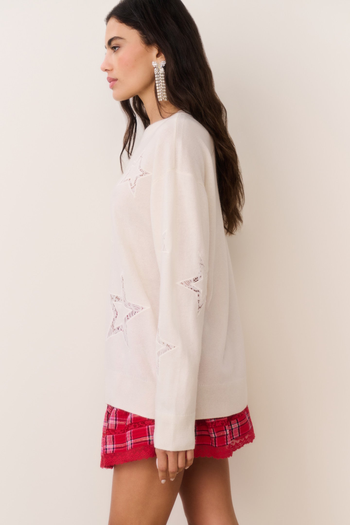 Westcott Wool-Cashmere Lace Star Pullover | Loveshackfancy online