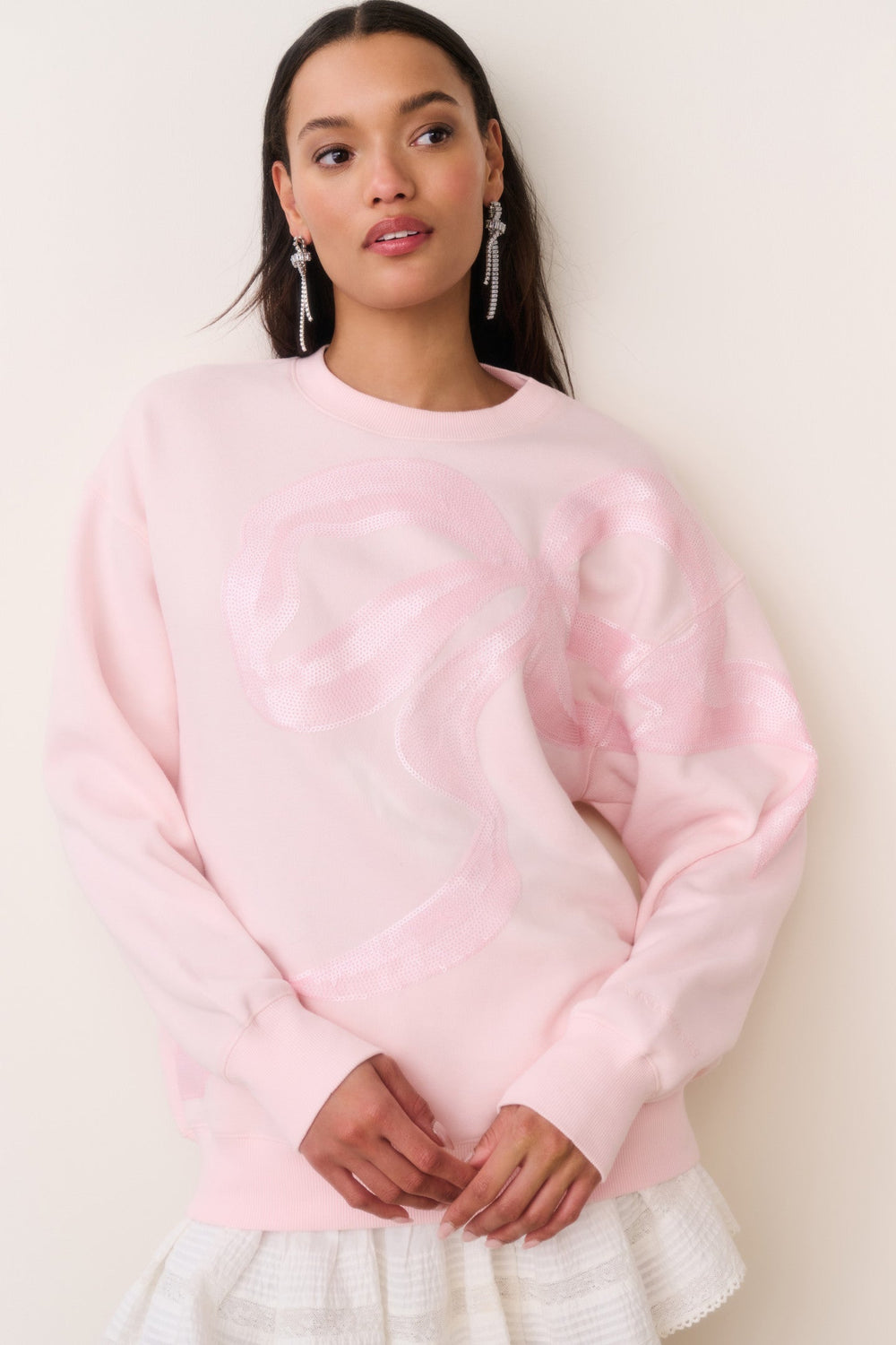 Palo Sequin Bow Fleece Pullover | Loveshackfancy for sale