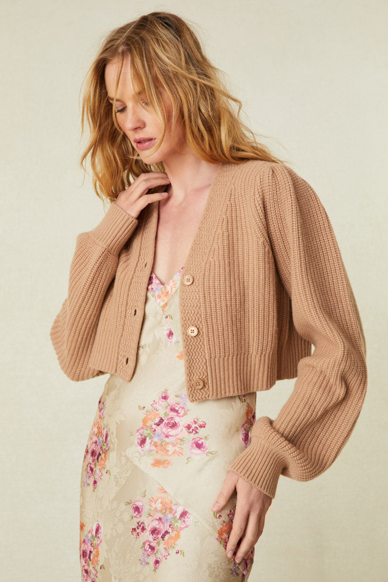 Avignon V-Neck Crop Cardigan | Loveshackfancy on sale